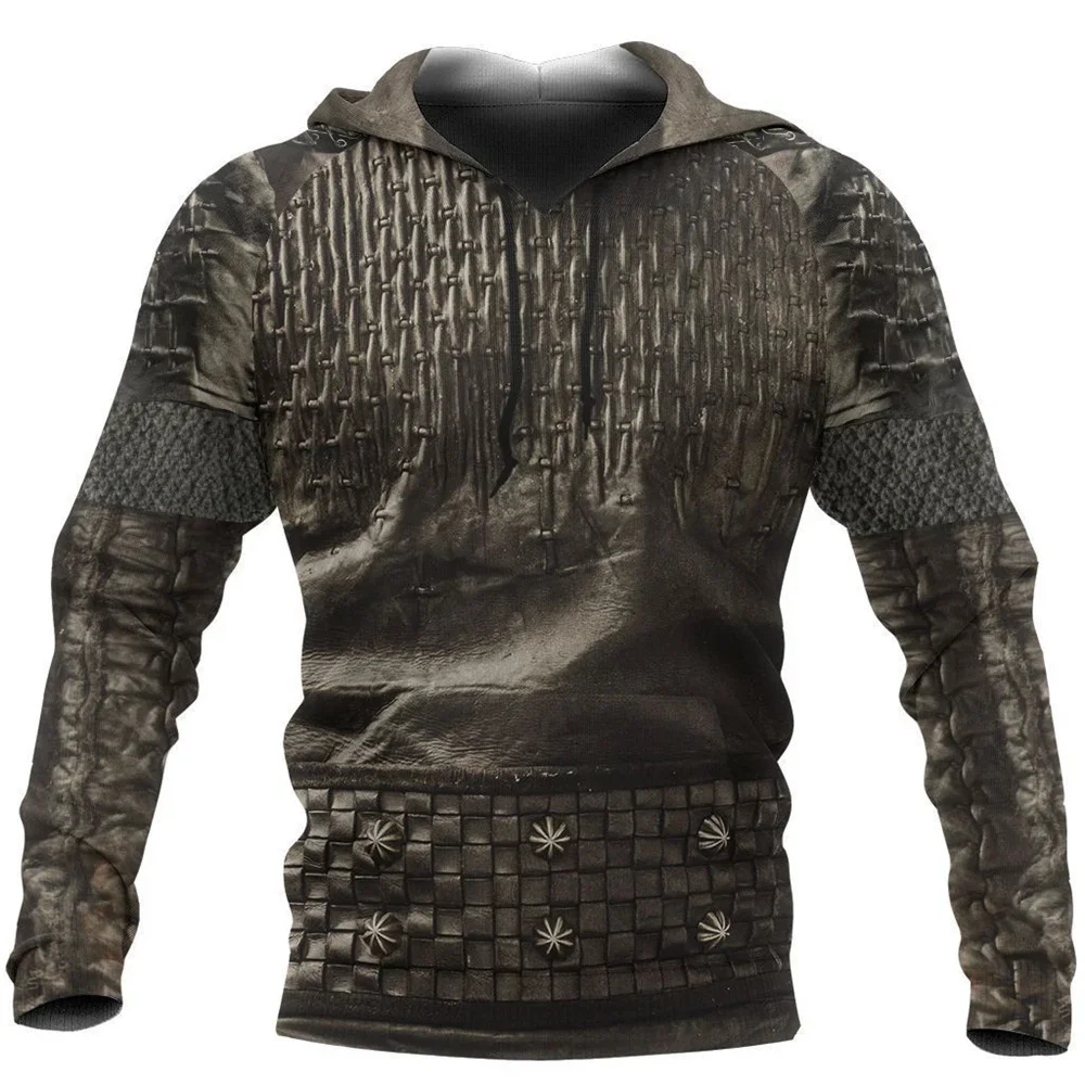 Long Sleeve Fashion 3D Printed Medieval Armor Men Hoodies Knights Templar Harajuku Hooded Sweatshirt Unisex Casual Pullovers
