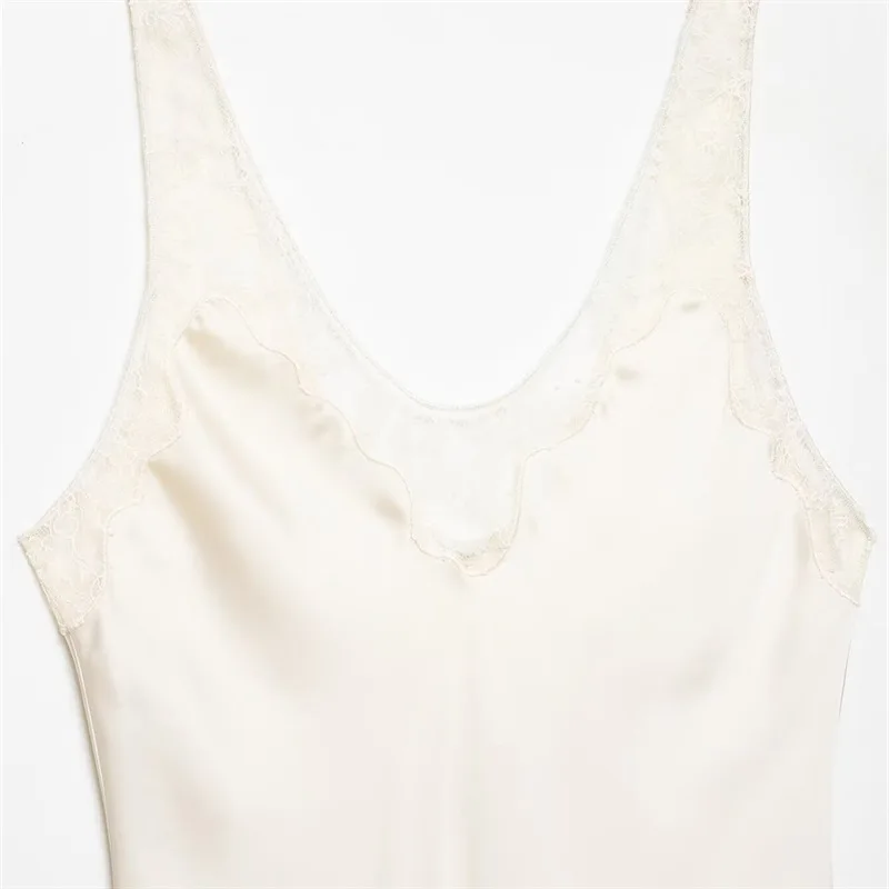 HH Damen Mode Spitze Patchwork Einfarbig Schicke Oberteile V-Ausschnitt Sexy Rückenfreie Ärmellose Schlanke Trägerbluse 2026 Sommer Strand Urlaubskleidung – Detail 6