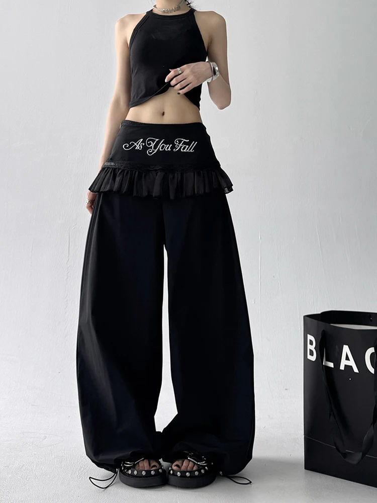 Szerokie spodnie damskie do tańca ulicznego, luźne, codzienne, letnie, nowe, unikatowe, super piękne spodnie z wysokim stanem, długie.