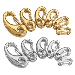 Stainless Steel D-Shaped Lobster Clasps Hooks Connectors for Bracelet Necklace Jewelry Making Sipplies Spring Carabiner Keychain