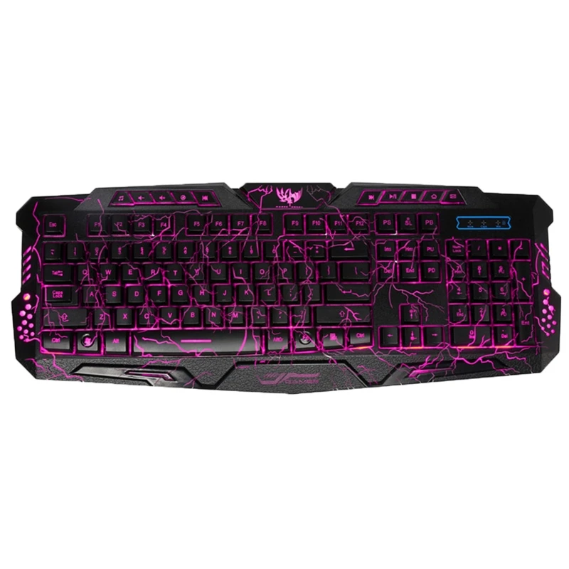 Gaming Cracked Keyboard USB Backlit Keyboard for Game Laptop PC Computer Games