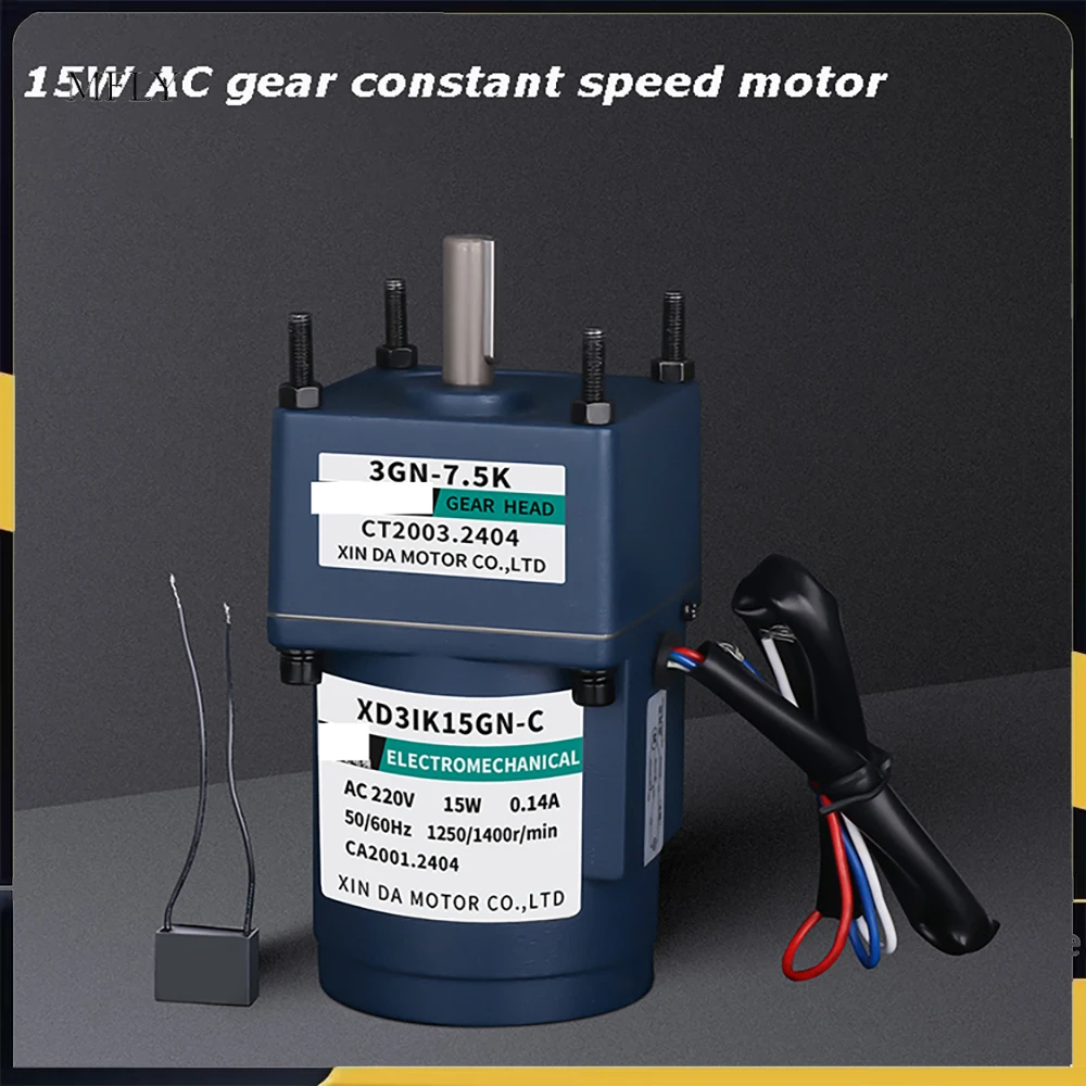 

15W Induction AC 220V Motor 3IK15GN-C Fixed speed Gear Reducer Motor Single-Phase Motor Miniature Slow Speed Engine