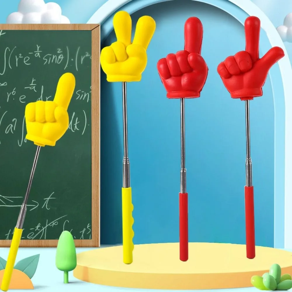 

Funny Retractable Teaching Stick Stainless Steel Macarons Classroom Finger Pointer Non-slip Handle Point Stick For Classroom