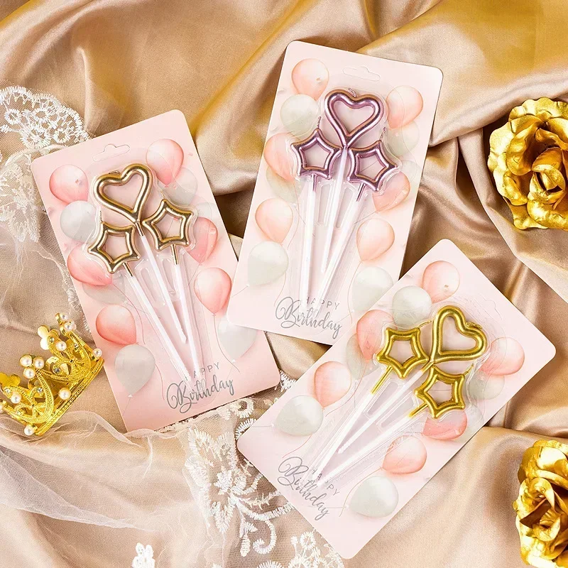 Five-pointed Star Love Birthday Decoration Candles BirthdayCandles For Cake Candle Sparklers Sticks Birthday