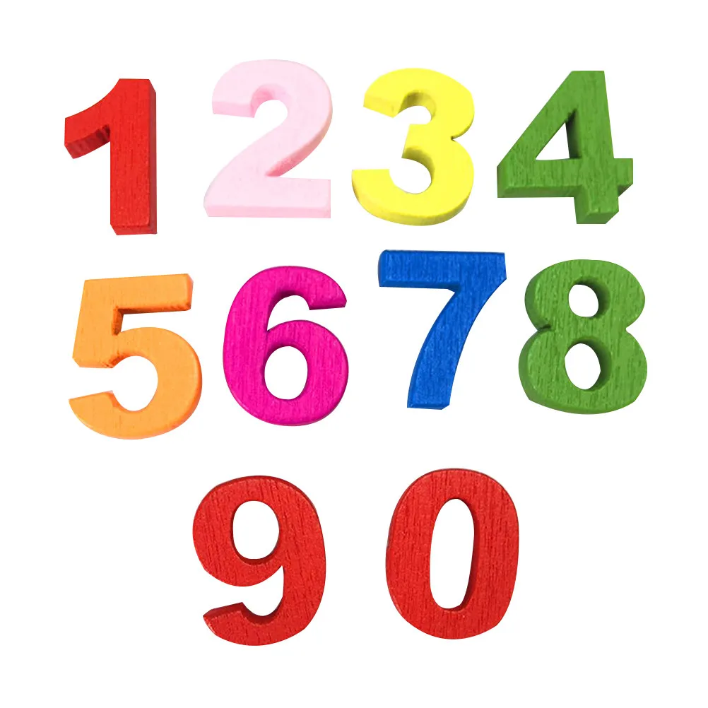 

100Pcs Colorful Wooden Arabic Number Chips Smooth Sturdy Surface for Kids Learning Numbers DIY Crafts Scrapbooking Party
