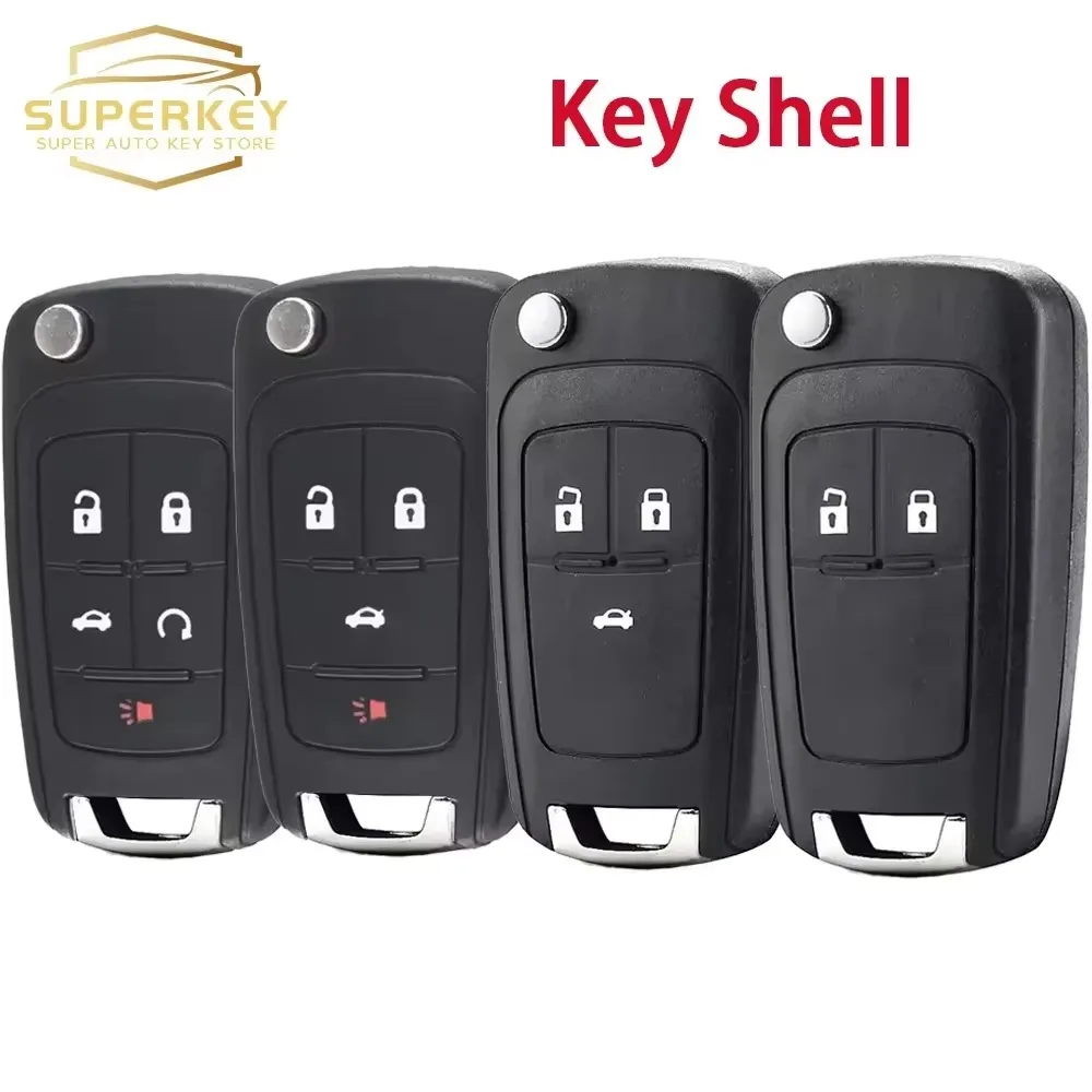SUPERKEY Remote Flip Key Shell Case For Opel For Chevrolet Cruze Lova Camaro Impala Spark Replacement Car Cover 2 3 4 5 Button