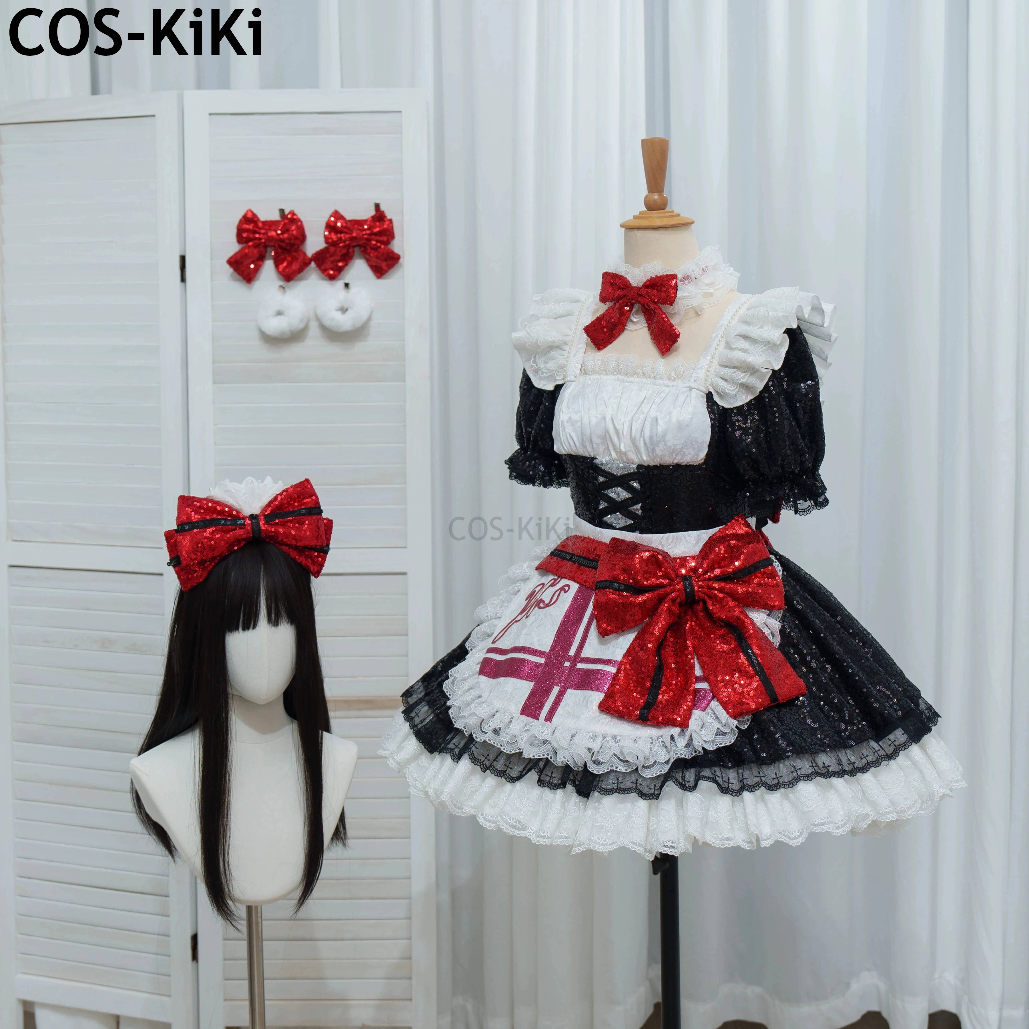 

COS-KiKi Lovelive Ayase Eli Concert Singing Suit Gorgeous Lovely Dress Cosplay Costume Halloween Party Role Play Outfit Women
