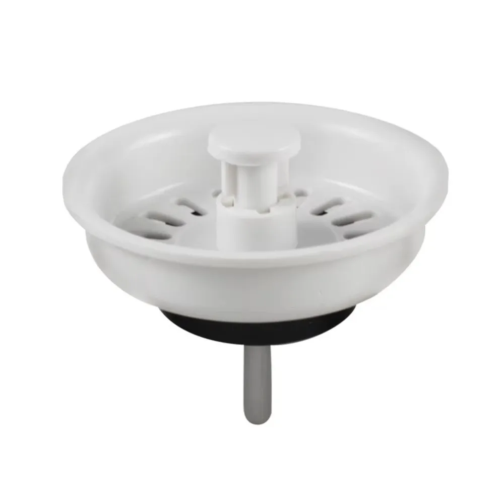 Universal 78mm Kitchen Drain Filter White Plastic Fine Mesh Basin Water Drain Easy Clean Kitchen Sink Accessory Basin Plug