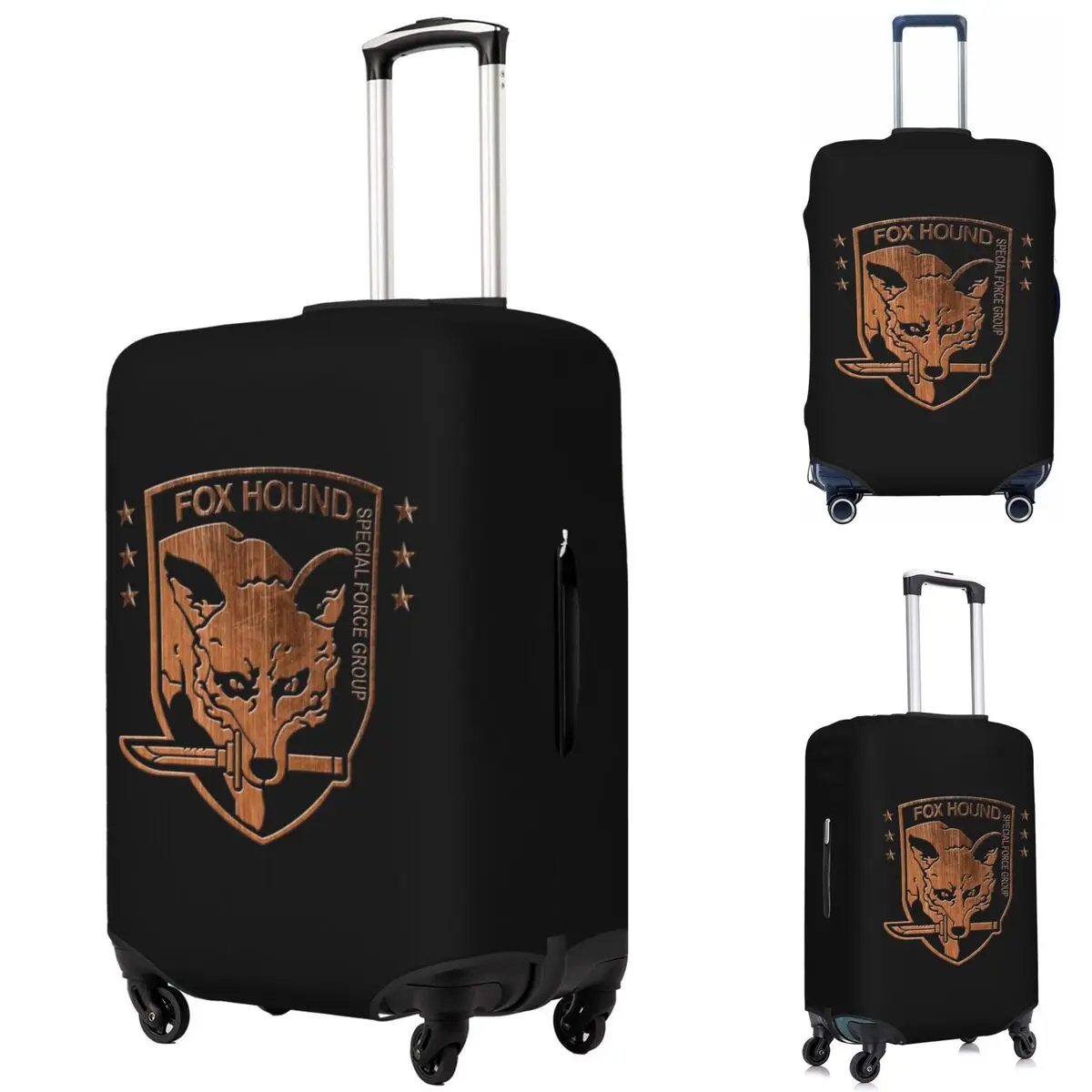 

Foxhound Special Forces Group Metal Gear Solid Suitcase Cover Protection Elastic Travel Luggage Protector Covers for 18-32 Inch