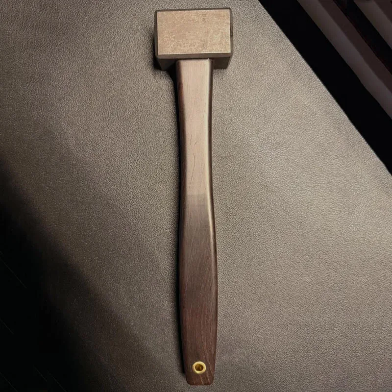 MINI 29x25MM Square Hammer CNC Chamfered Blackened Stonewashed With Ebony Handle 280G 440C Steel Hammer Hardness HRC57 view 6