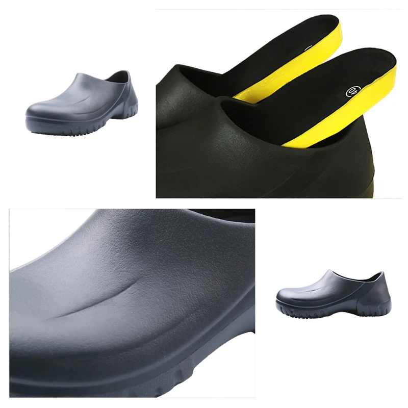 Hotel Kitchen Men Chef Shoes Super Anti-Slip Catering Kitchen Working Shoes Restaurant Cook Waterproof Wear-Resistant Slippers