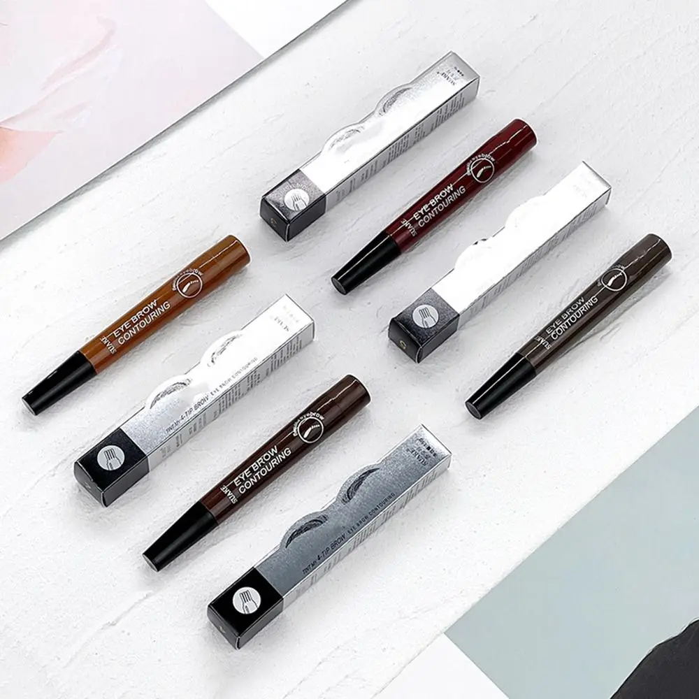 Lápiz de cejas Natural de cuatro garras, lápiz de cejas líquido resistente al agua y al sudor, no se decolora, trazos suaves, herramienta cosmética de cejas 3 D