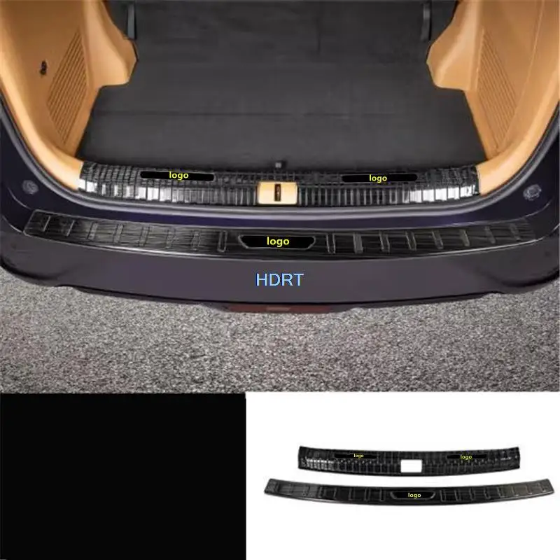 For Voyah Dream 2022 + Car Exterior Sticker Style Rear Trunk Guard Tail Door Bumper Plate Cover Protector Decoration Accessories