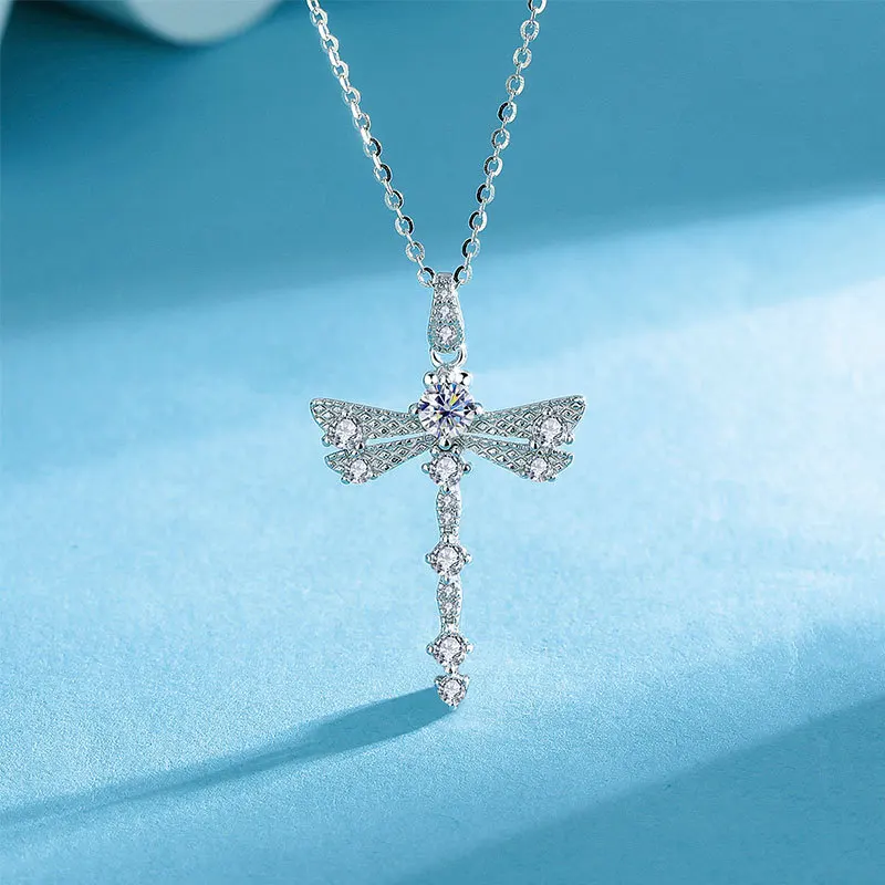 0.3ct Moissanite Tennis Necklace for Woman Wedding Jewely with Certificate 925 Sterling Sliver Plated 18k White Gold Necklace