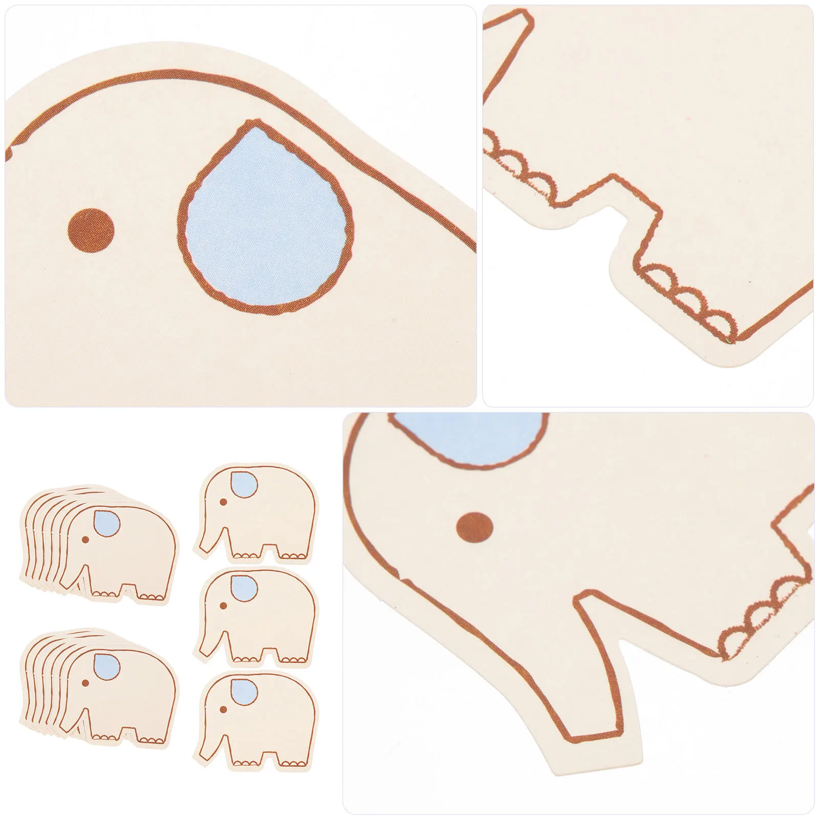 60 個象の形をした空白のメモフラットスムーズな紙学習ノート大人のための文具オーガナイザーギフト小さな単語カード紙