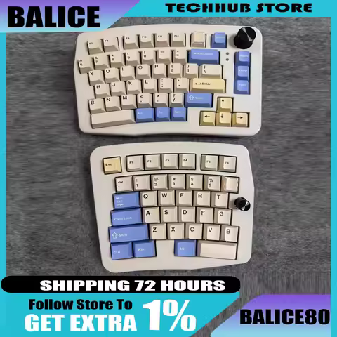 Balice80 Alice Split Keyboard Wired Keyboard Single Mode Split Keyboard Kit Support Qmk Vial Ergonomics Custom Gamer Accessory