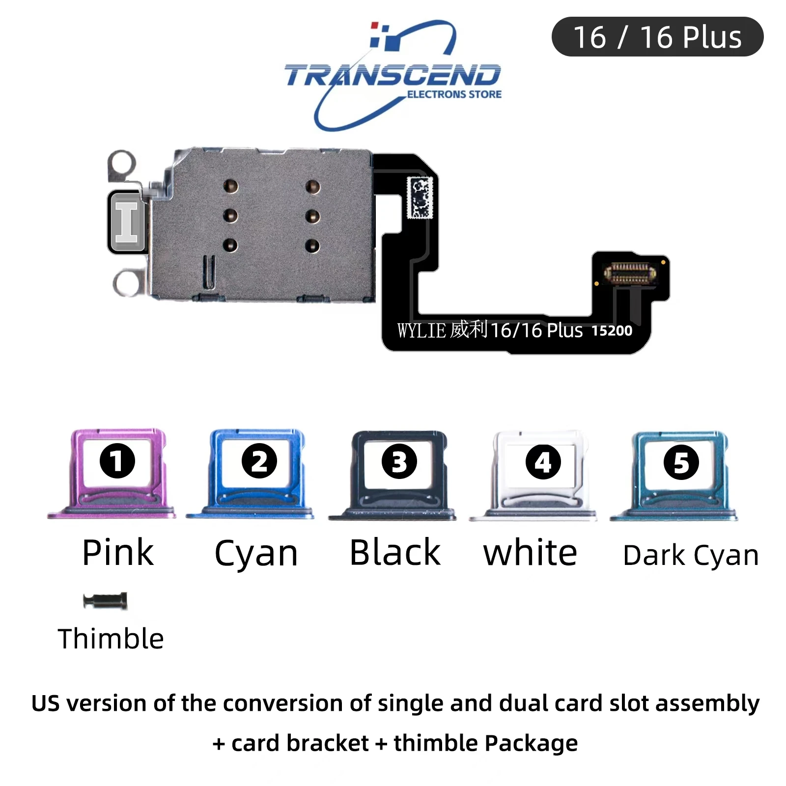 WYLIE For iPhone 16 PLUS Pro MAX Esim Modified To Sim No Punching Layering Separation Dual CardWith Built-in Card Holder Parts