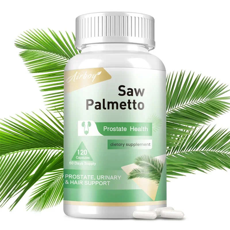 Saw Palmetto - يعزز صحة البروستاتا للرجال، ويكتل DHT ويمنع تساقط الشعر - خالي من الغلوتين وغير وراثيًا