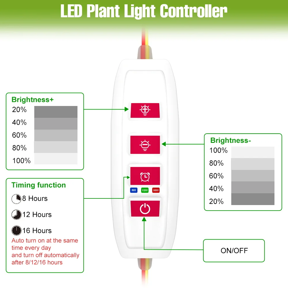 LED أضواء تنمو داخلي الطيف الكامل البذور زهرة عصاري أصائص زرع زراعة مصباح USB DC5V عكس الضوء مع وظيفة التوقيت