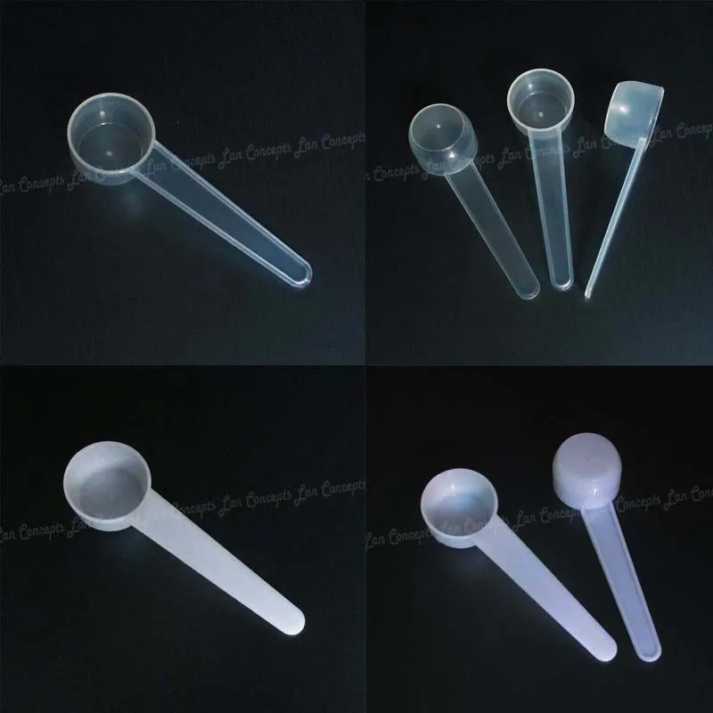 100pcs/lot 5g Measure Spoons 10ML Plastic Measuring Scoop 5 gram PP Spoon Kitchen Baking Tools - Free shipping