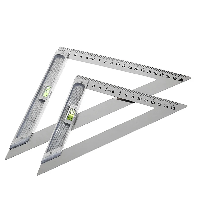 150mm untuk Penggaris Segitiga Paduan 90° dengan Pengukur Pengerjaan Kayu Horizontal Manik T