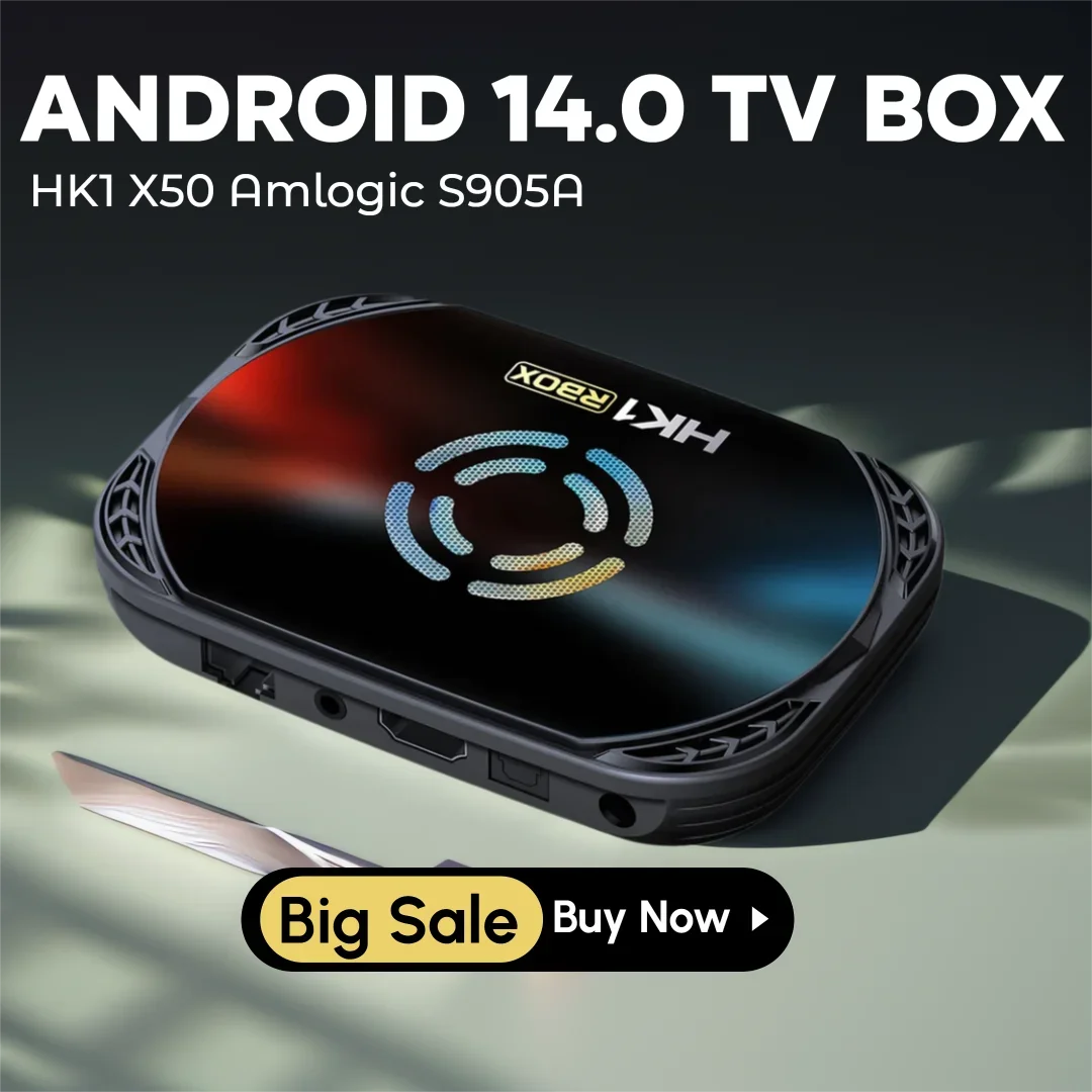Woopker Smart TV Box Android 14 Amlogic S905A HK1 RBOX X50 4K 4 ГБ ОЗУ 128 ГБ ПЗУ Двухдиапазонный Wi-Fi 2,4G/5G BT 5,x медиаплеер