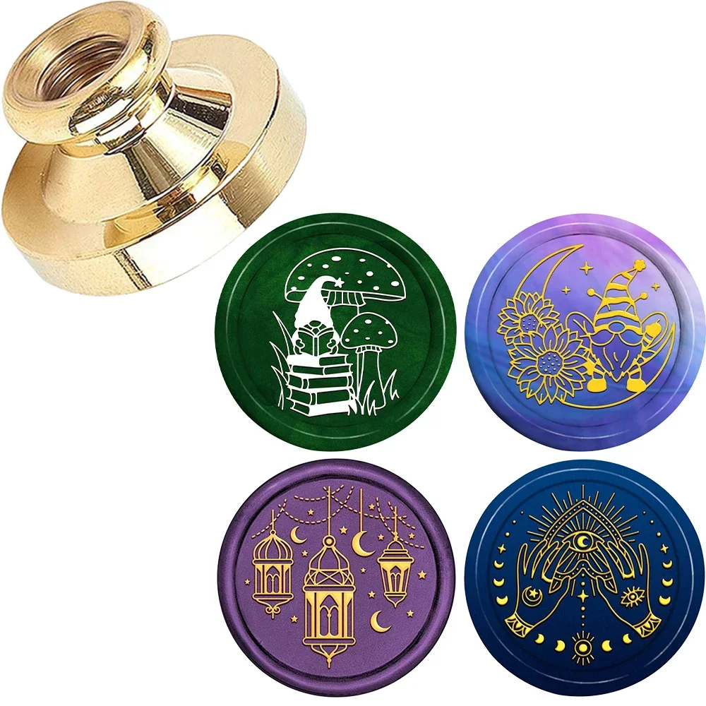 

Magic Book Wax Seal Stamp Mushrooms Vintage Sealing Wax Stamps Crystal 25mm Removable Brass Head for Wedding Invitations