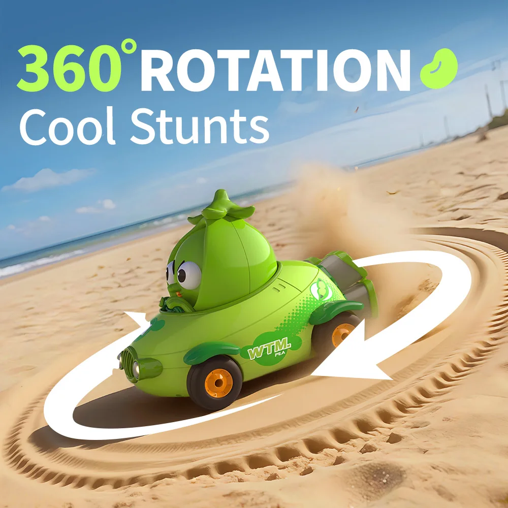 Y07 الأطفال سيارة التحكم عن بعد محاكاة الخضروات البازلاء على الطرق الوعرة مركبة مع ضوء RC سباق السيارات الاطفال عيد الميلاد اللعب
