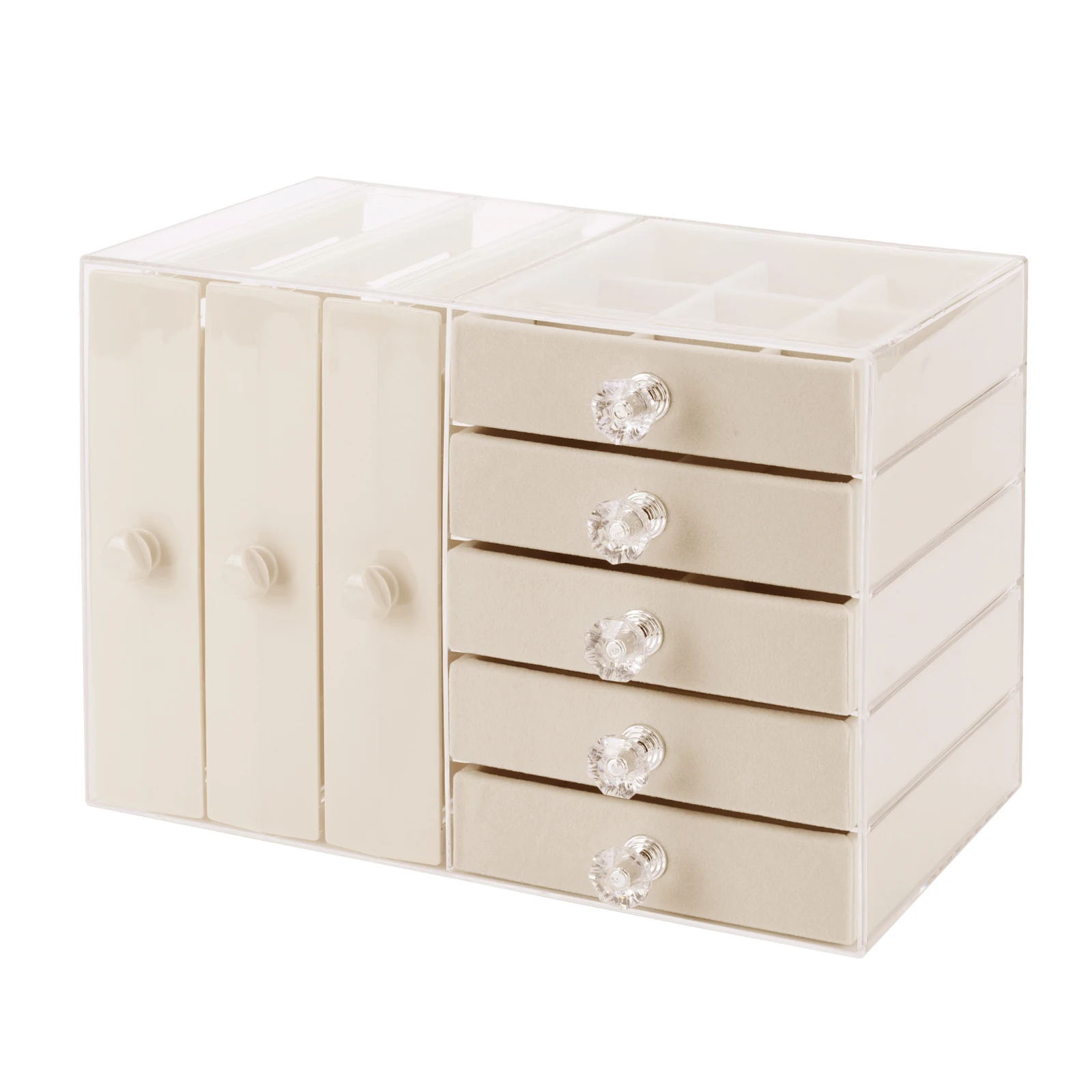 

Jewelry Organizer Stand with 4 Drawer Necklace Display Holder Large Capacity Earring Organizer Box for Bracelets Earrings Rings