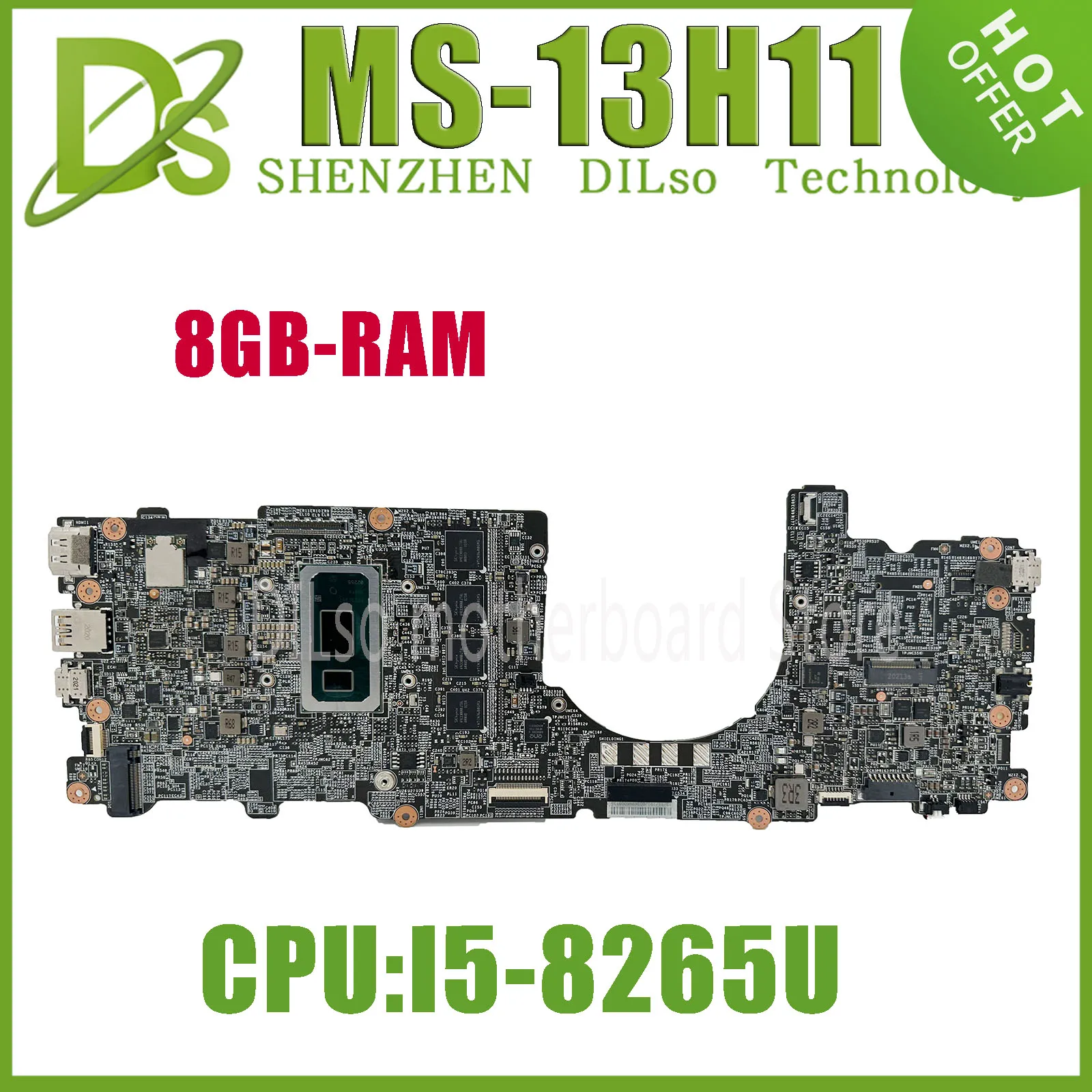 

KEFU MS-13H11 Laptop Motherboard For MSI MS-13H11 Notebook Mainboard With I5-8265U CPU RAM-8GB 100% Working Well