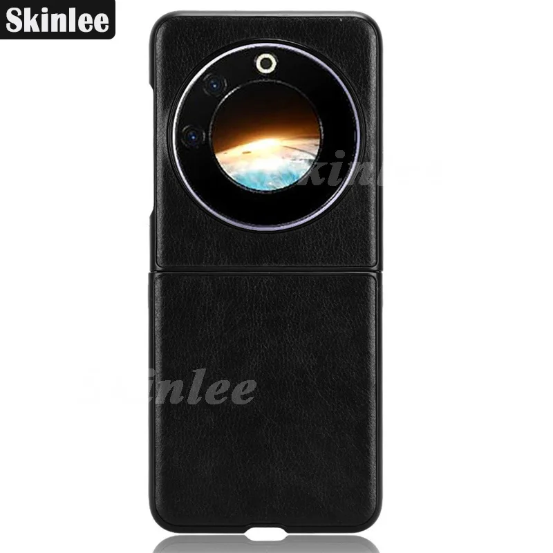 Skinlee Folding Leather Case For Tecno Phantom V Flip 5G Business Lychee Shockproof Shell For Tecno Phantom VFlip Phone Cover