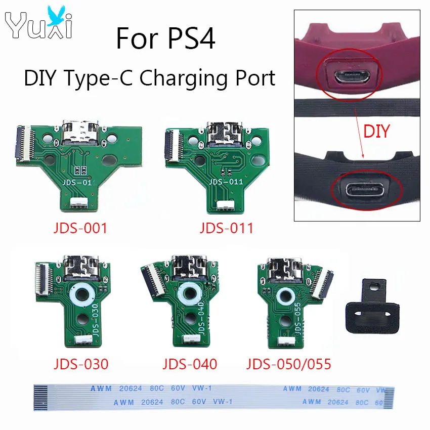 yuxi-diy-tipo-c-porta-de-carregamento-para-ps4-jds-001-011-030-040-050-055-controlador-original-carregador-soquete-placa-de-circuito