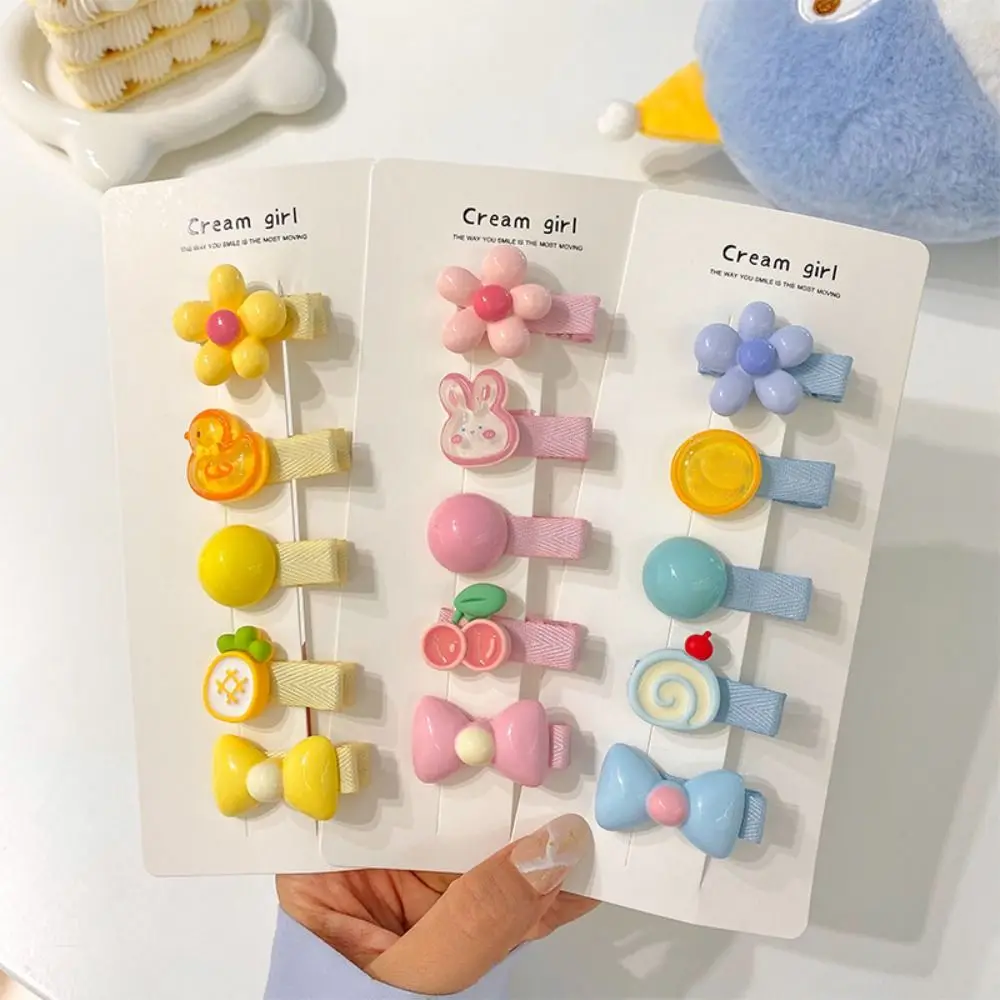 

5pcs/Set New Cute Cartoon Hair Clips Sweet Headdress Bangs Broken Hairpin Side Barrettes