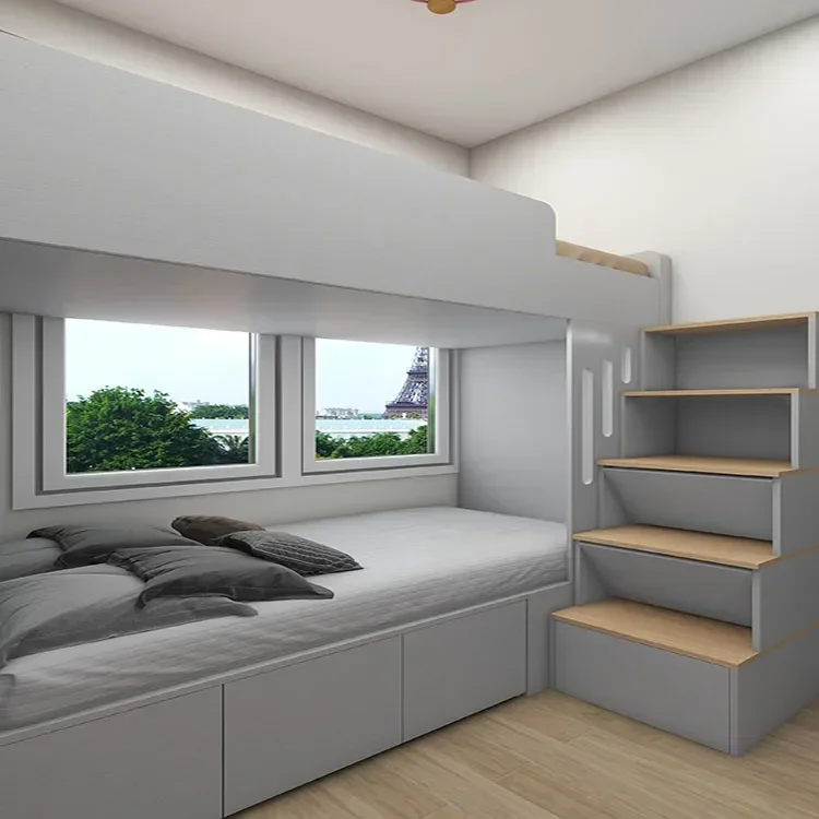 Custom Bunk Bed, High and Low Bed Staggered Tatami, Bed Cabinet Integrated Combination, Bedroom Furniture, Small Apartment