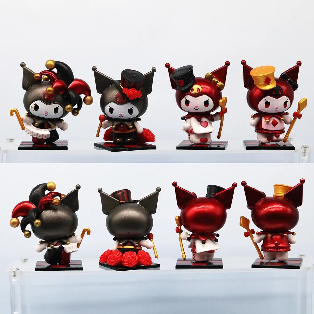 8ชิ้น/ล็อตการ์ตูนอะนิเมะSanrioโป๊กเกอร์Kingdom My Melody Kuromi Action Figureรูปปั้นคอลเลกชันตกแต่งบ้านของเล่นเด็กของขวัญ