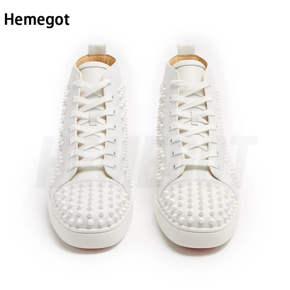 

Men Rivet Shoes Couple Ankle Sneakers Flat Heel Platform Boots High Top Shoes Women's Large Size Brand Designer Men's Sneakers