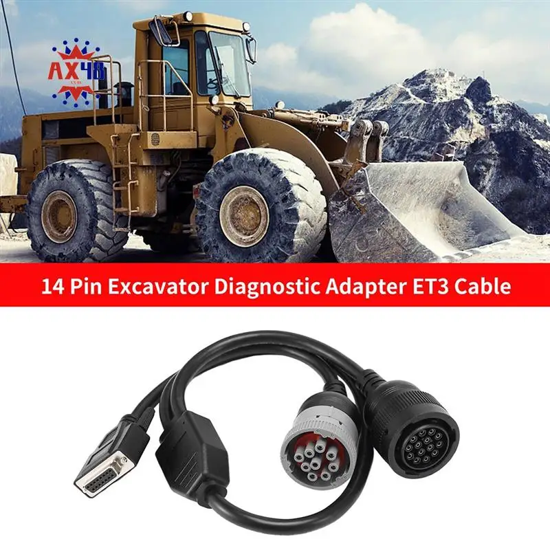 

AX48-9Pin & 14 Pin Excavator Split Connect CA3 Service Cable Comm Diagnostic Adapter For CAT ET-3 457-6114 317-7485 Accessories