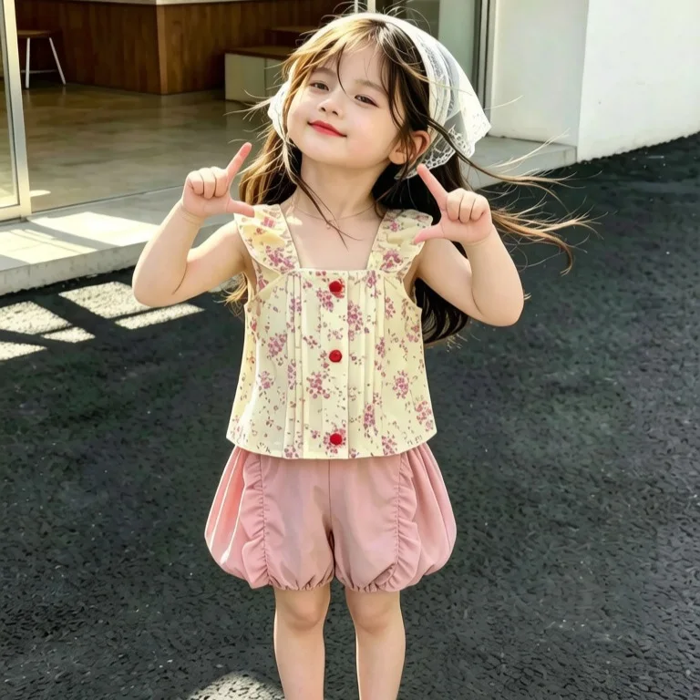 conjunto-de-2-pecas-fresh-pastoral-girls-2026-top-floral-sem-mangas-com-alcas-e-shorts-solidos-–-leve-e-fresco-para-o-verao-com-um-visual-doce-e-natural