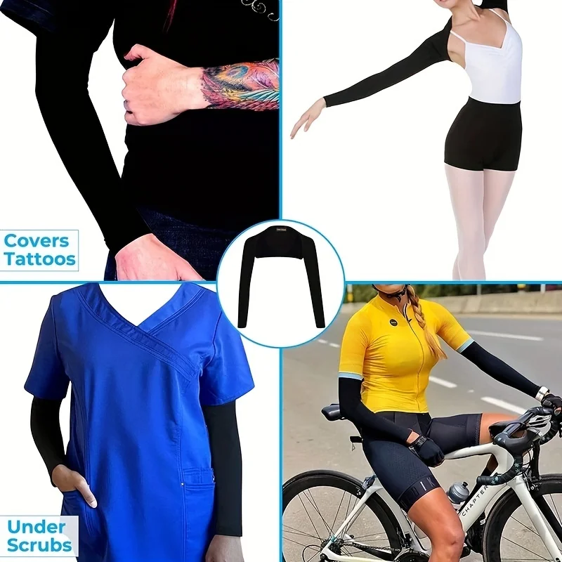 Scialle sportivo da donna con protezione solare stile sottile lunghezza della spalla manica sportiva da donna perfetta per Golf all\'aperto, corsa,