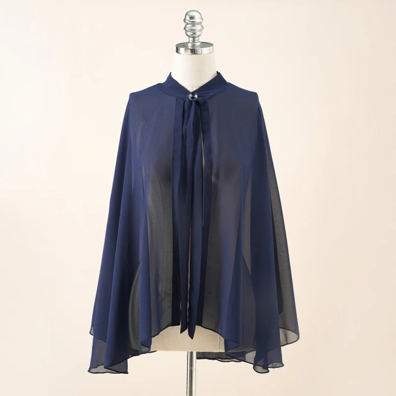 عباءة شال صغيرة للنساء ، معطف قصير ، لون واحد ، ملابس واقية من الشمس