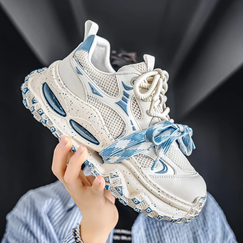 

Обувь с дышащей корзиной и мячом на толстой подошве, хит продаж 2023 года, летняя мужская повседневная обувь, модные износостойкие нескользящие кроссовки