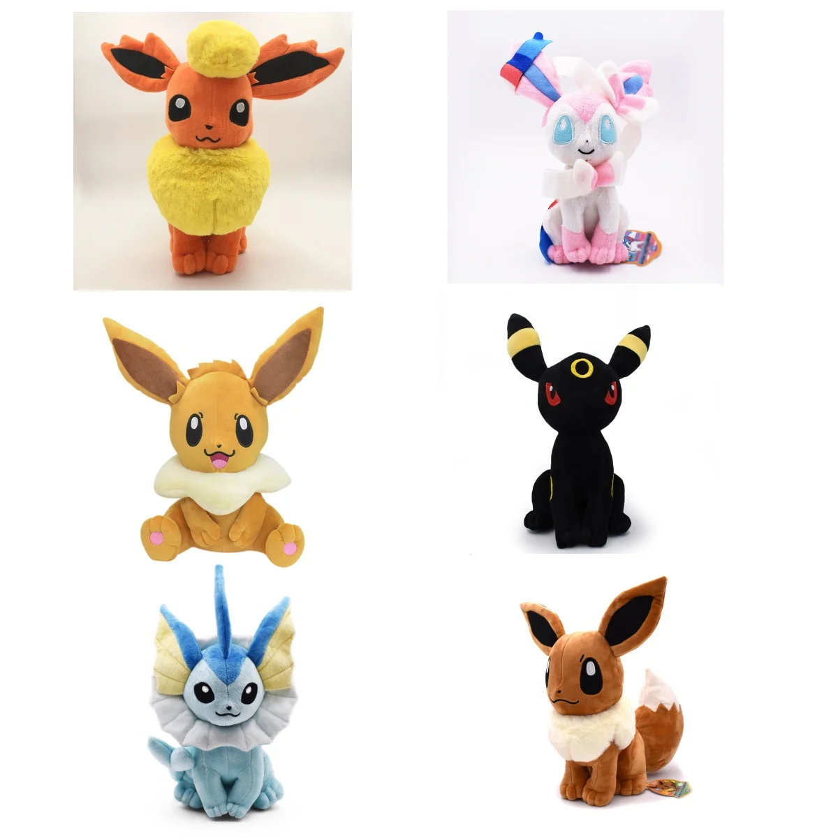

Cute Pokemon Eeveelutions Plush Toys Flareon Sylveon Eevee Umbreon Vaporeon Eevee Evolutions Soft Stuffed Doll Anime Collection