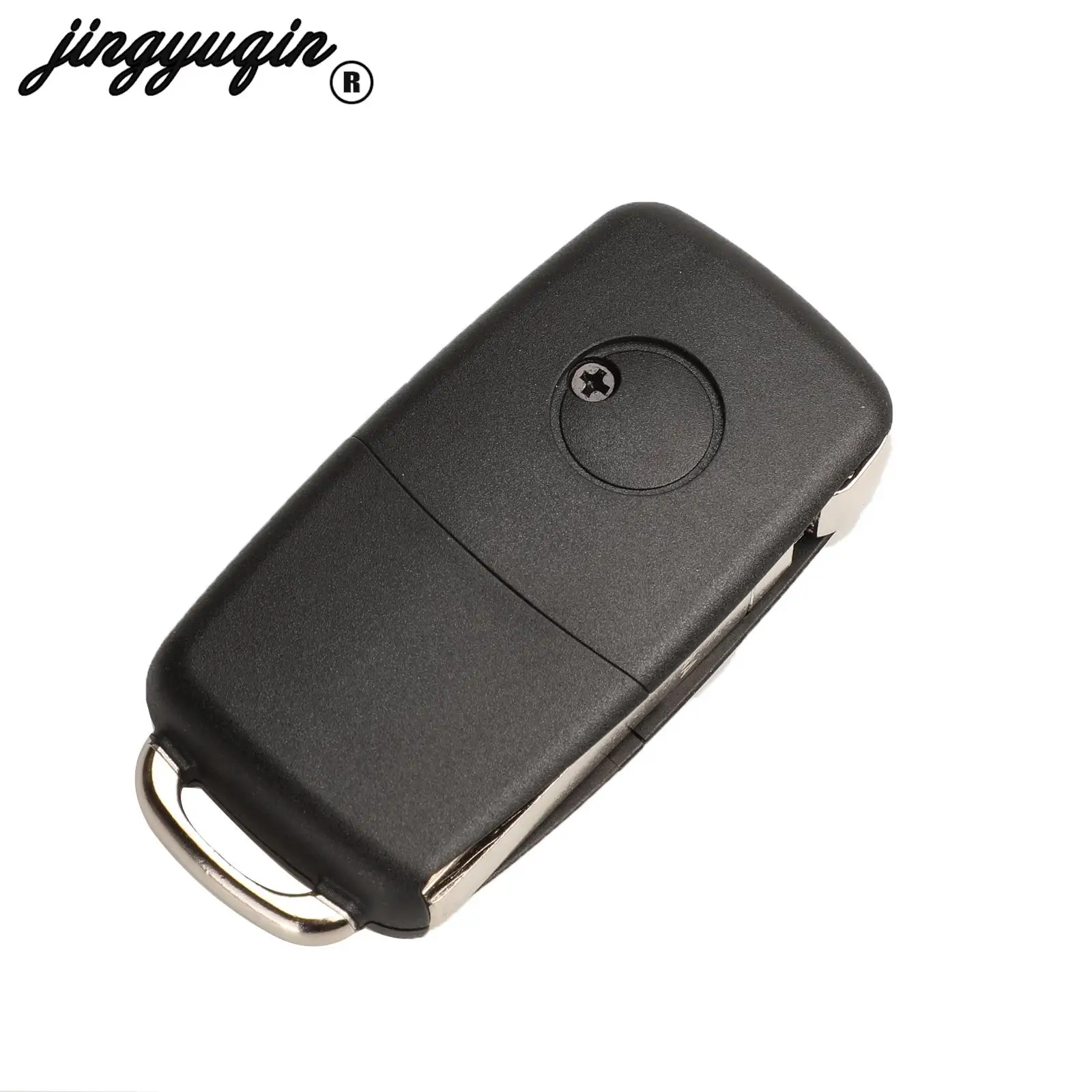 jingyuqin New Flip Folding Remote Key Shell For Volkswagen Vw Jetta Golf Passat Beetle Skoda Seat Polo B5 Car Key Case 3 Button