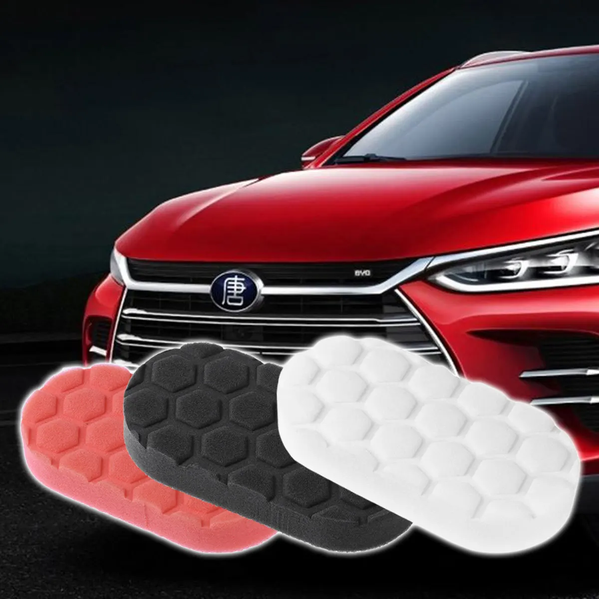 

3Pcs Car Polish Wax Sponge Double-Sided Applicator Pads for Vehicle Glass Interior Exterior Cleaning Waxing Foam Detailing