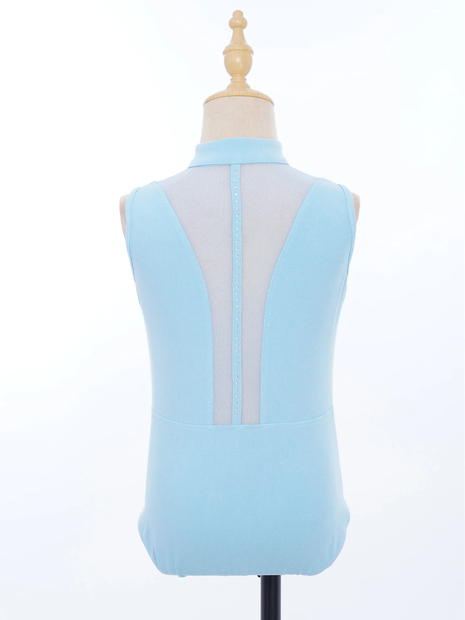 أطفال بنات الباليه جيرسي الشكل التزلج الجمباز ارتداءها Dancewear أكمام بقماش شفاف الراين راقصة الباليه ملابس رقص الجمباز #4