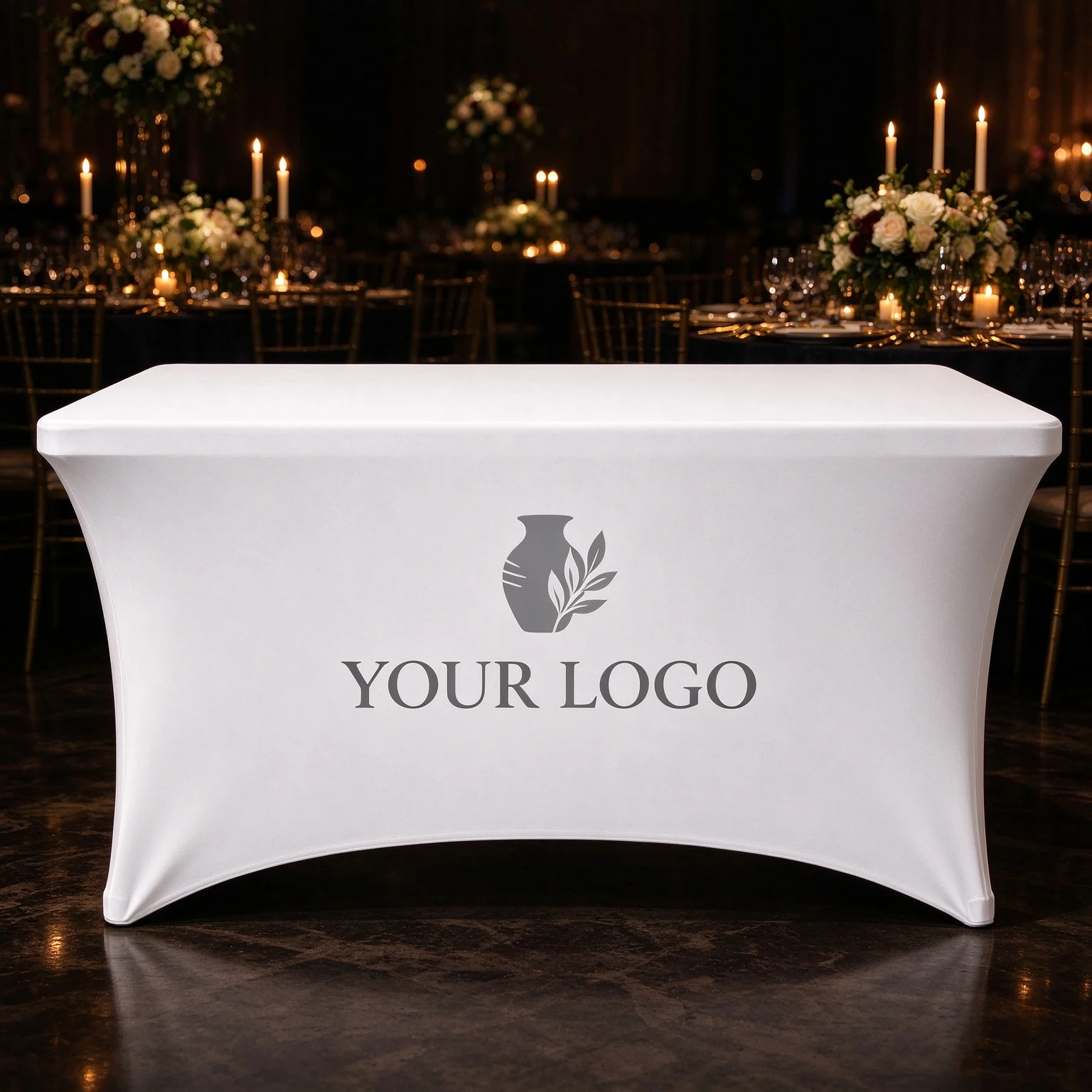 Custom logo tablecloths—suitable for business events, weddings, anniversaries, trade shows, booths, parties, festivals, and birt