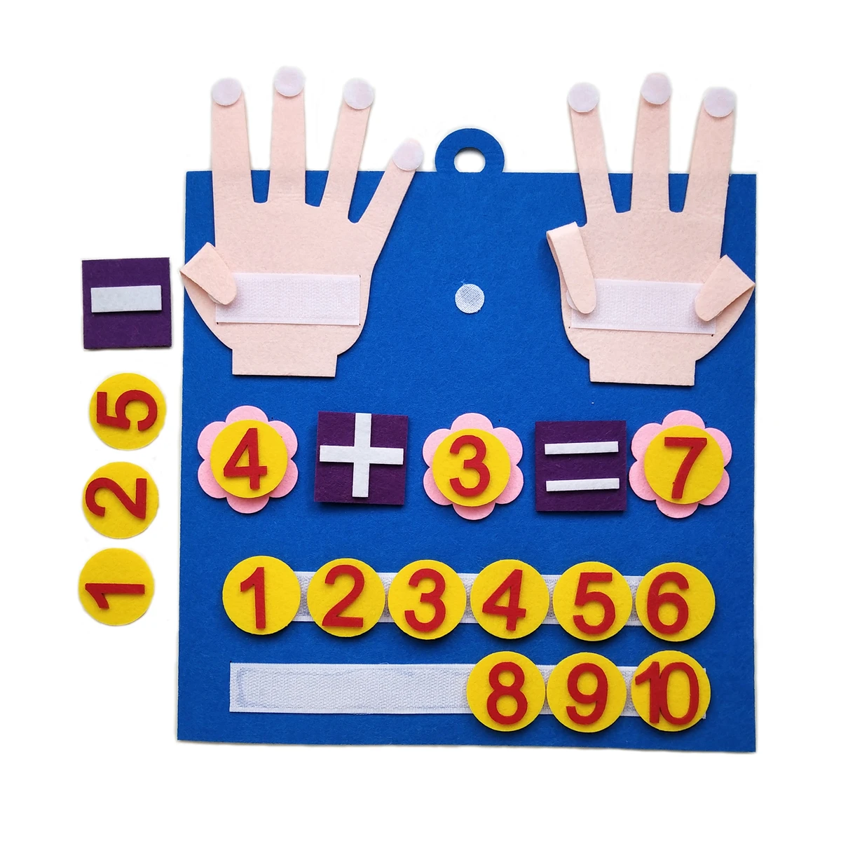 Giocattoli Montessori per bambini Numeri di dita in feltro Giocattolo matematico Bambini Conteggio Gioco di apprendimento per l'educazione precoce per l'intelligenza dei bambini