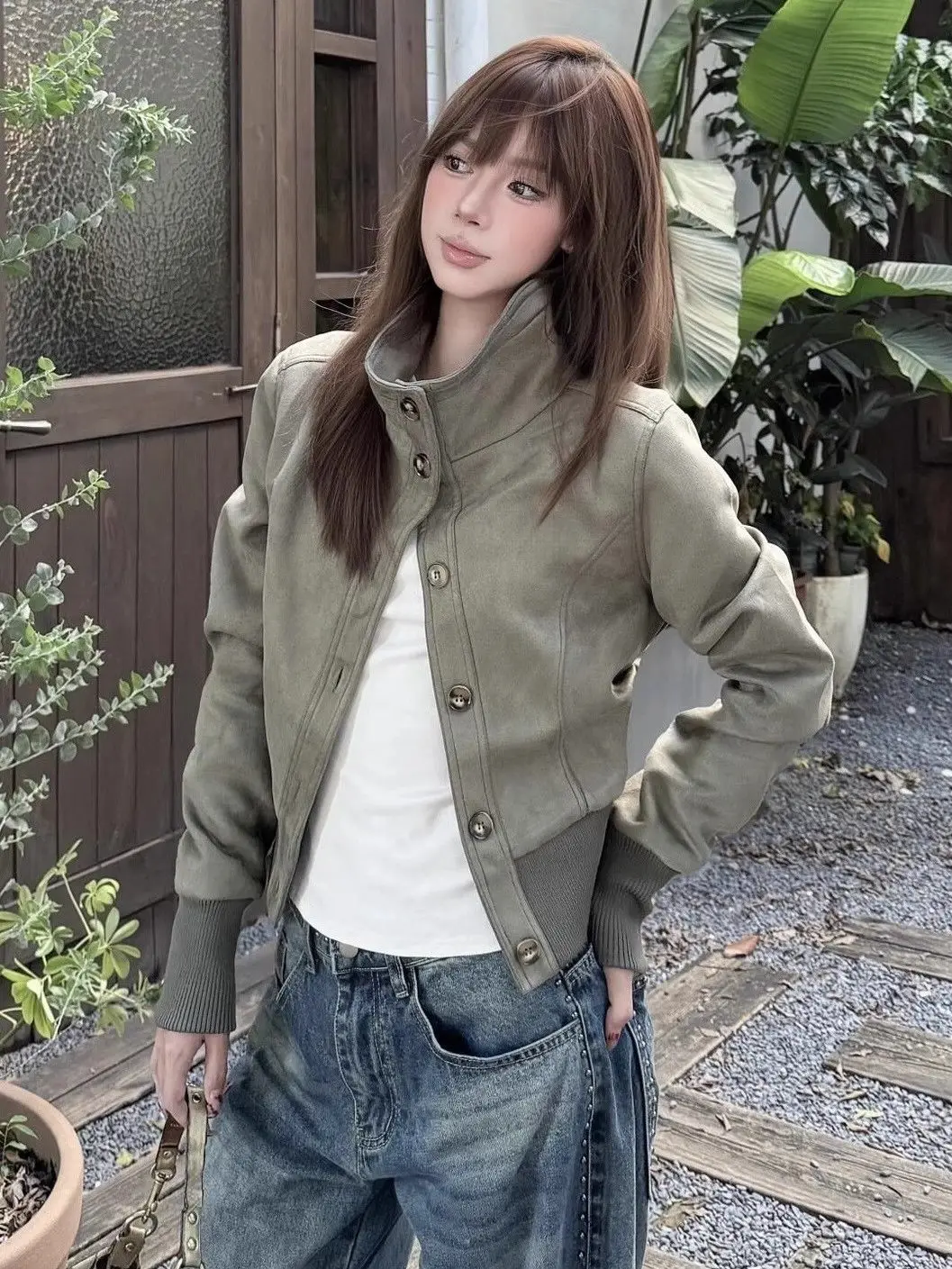 

Американский винтажный жакет с длинным рукавом на молнии, в стиле Y2K, ретро, облегающий, женский, повседневный, уличный стиль, 2000-х, ретро-пальто, уличная одежда, женские топы