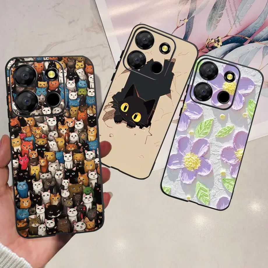 For Itel A60 A60s A70 A665L Back Case Soft Silicone Bumper Flower Butterfly Print Phone Coque Capa For Itel A27 Itel A48