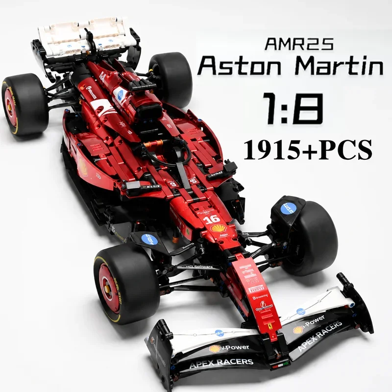 NEW 1915PCS Technical RB20 SF-25 1:8 Scale Racing Car MOC Collectible Assembly Building Blocks Car Kits Model Birthday Gift Toys